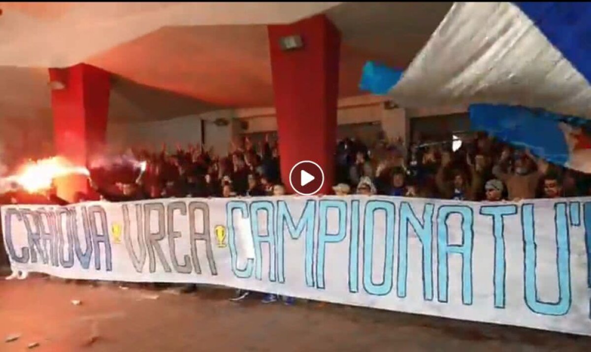 FCSB - CSU CRAIOVA // VIDEO Imagini spectaculoase din gara Craiova » Suporterii și-au întâmpinat favoriții cu cântece, mesaje și torțe