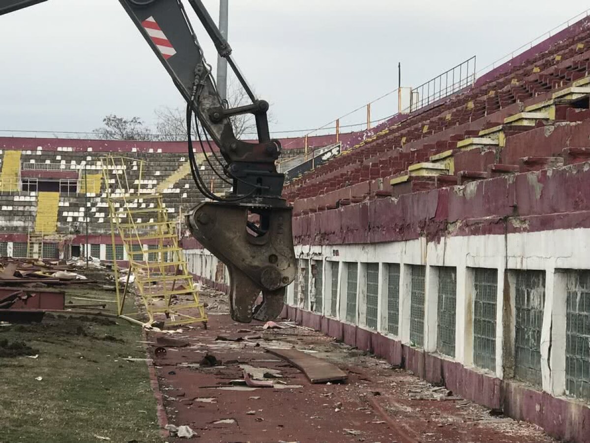 ATENȚIE, CADE GIULEȘTIUL! Buldozerele au intrat azi în arena Rapidului! Imagini în premieră 