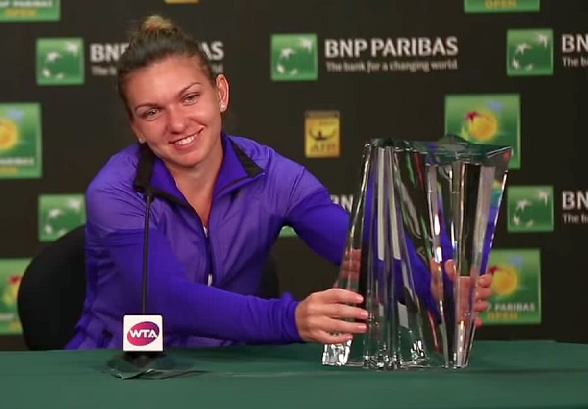 SIMONA HALEP - KATERYNA KOZLOVA 7-6, 7-5 // Simona Halep: „Am găsit foarte greu ritmul” + reacție haioasă: ce ține minte despre trofeul Indian Wells câștigat în 2015
