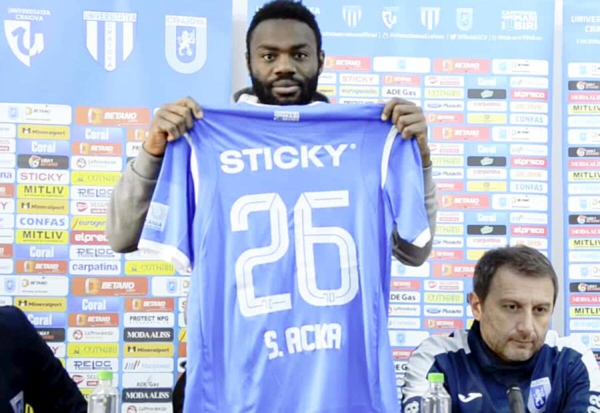 Stephane Acka a surprins pe toată lumea în momentul prezentării la CS U Craiova: „Greu cu Sepsi de ziua Ungariei”