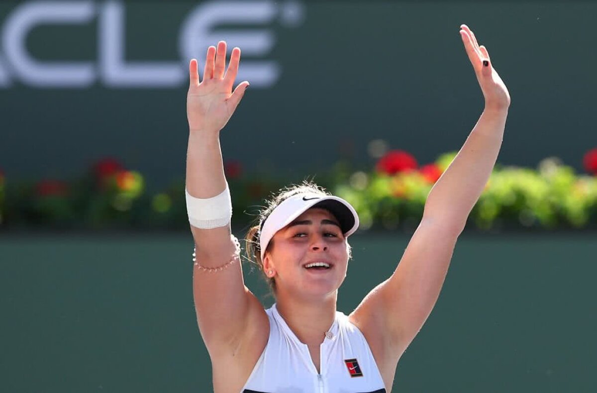 VIDEO+FOTO 18 ani și cât curaj! Bianca Andreescu a învins-o pe Angelique Kerber, 6-4, 3-6, 6-4, și s-a impus la Indian Wells » Simona Halep se menține astfel pe locul 3