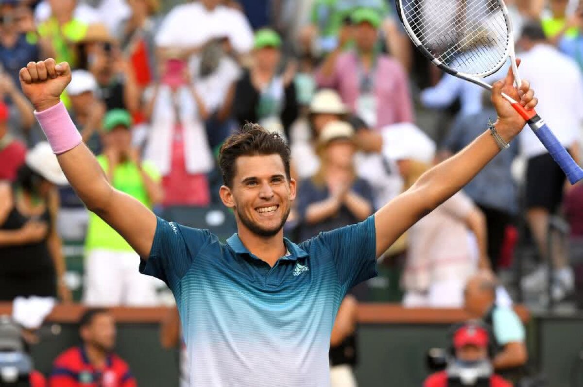 ROGER FEDERER - DOMINIC THIEM // VIDEO Surpriză mare în finala masculină de la Indian Wells » Dominic Thiem s-a impus în fața lui Roger Federer și a câștigat primul Masters din carieră
