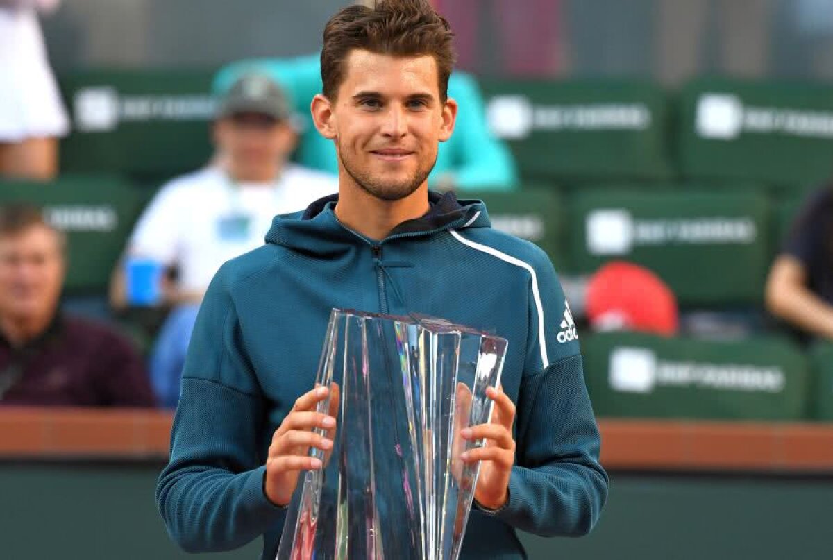 ROGER FEDERER - DOMINIC THIEM // VIDEO Surpriză mare în finala masculină de la Indian Wells » Dominic Thiem s-a impus în fața lui Roger Federer și a câștigat primul Masters din carieră
