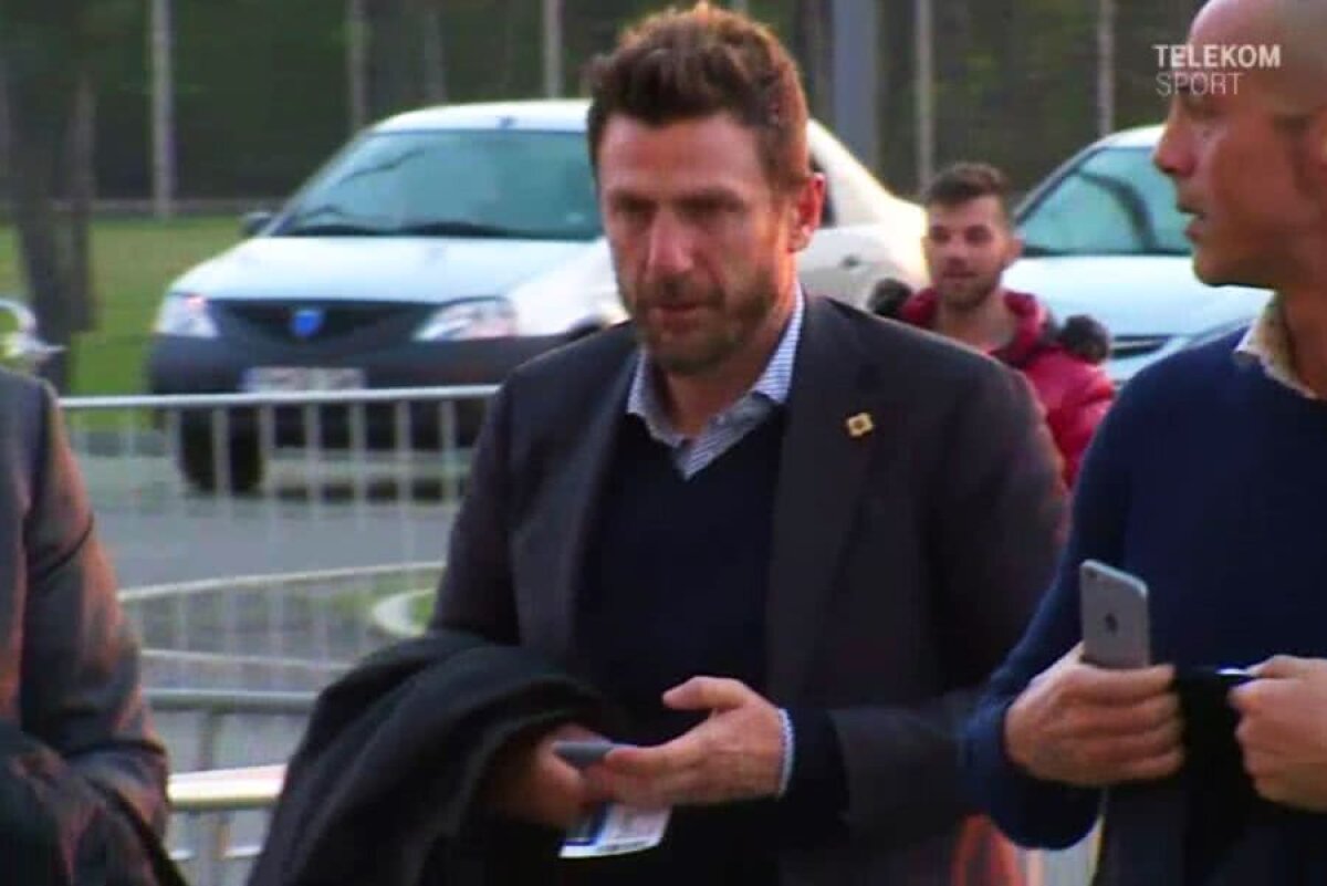 FCSB - CS U CRAIOVA // VIDEO Ce surpriză! Eusebio Di Francesco, fostul antrenor al lui AS Roma, e prezent la meci + Giovanni, Pini Zahavi și tatăl lui Neymar au ajuns la stadion
