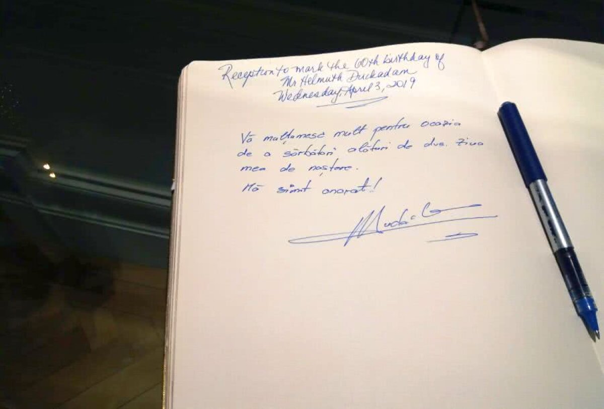 VIDEO+FOTO Recepție de gală pentru Helmuth Duckadam » Amabasadorul Germaniei: „Naționala noastră de acum are nevoie de hotărârea și energia lui”