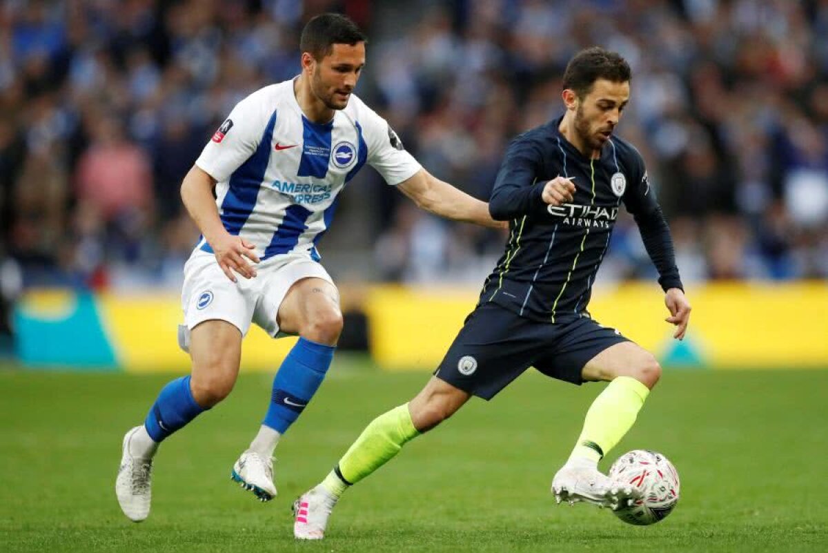 MANCHESTER CITY - BRIGHTON 1-0 // GALERIE FOTO Florin Andone spune adio visului Cupei Angliei! Brighton, eliminată în semifinale de Manchester City