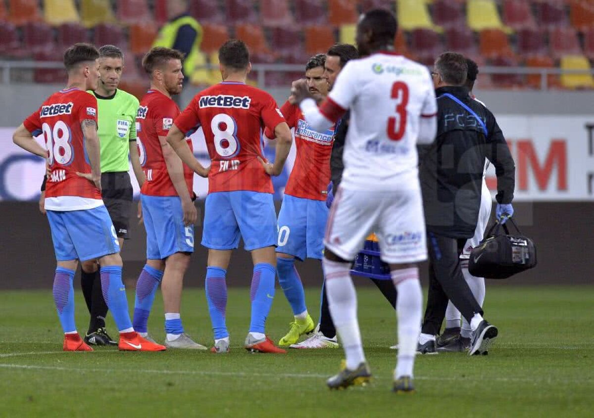 FCSB - SEPSI // FOTO Mihai Pintilii s-a ACCIDENTAT din nou! Mihai Teja l-a introdus în locul lui pe Olimpiu Moruțan