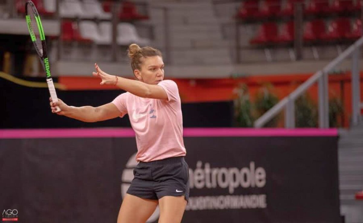 FRANȚA - ROMÂNIA FED CUP // VIDEO + FOTO  Simona Halep și Mihaela Buzărnescu, primele românce care s-au antrenat la Rouen pentru Fed Cup » Care este programul meciurilor