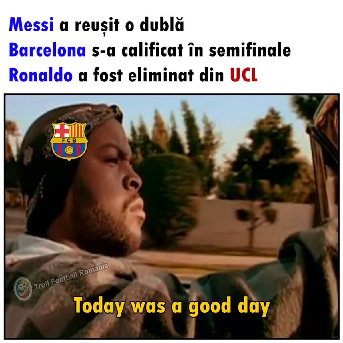  11 glume apărute pe net după eliminarea lui Ronaldo din Liga Campionilor și recitalul dat de Messi