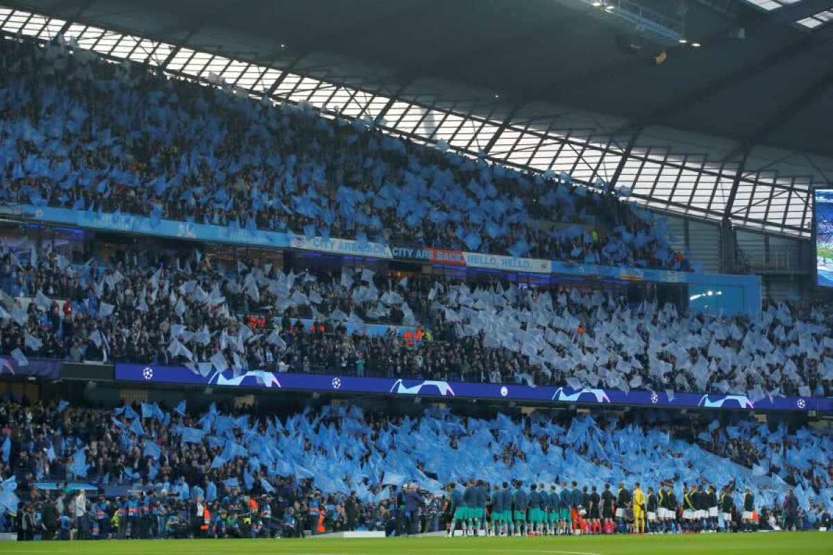 MANCHESTER CITY - TOTTENHAM // GALERIE FOTO Imagini spectaculoase de pe Etihad! Scenografie pe tot stadionul realizată de fanii lui Manchester City