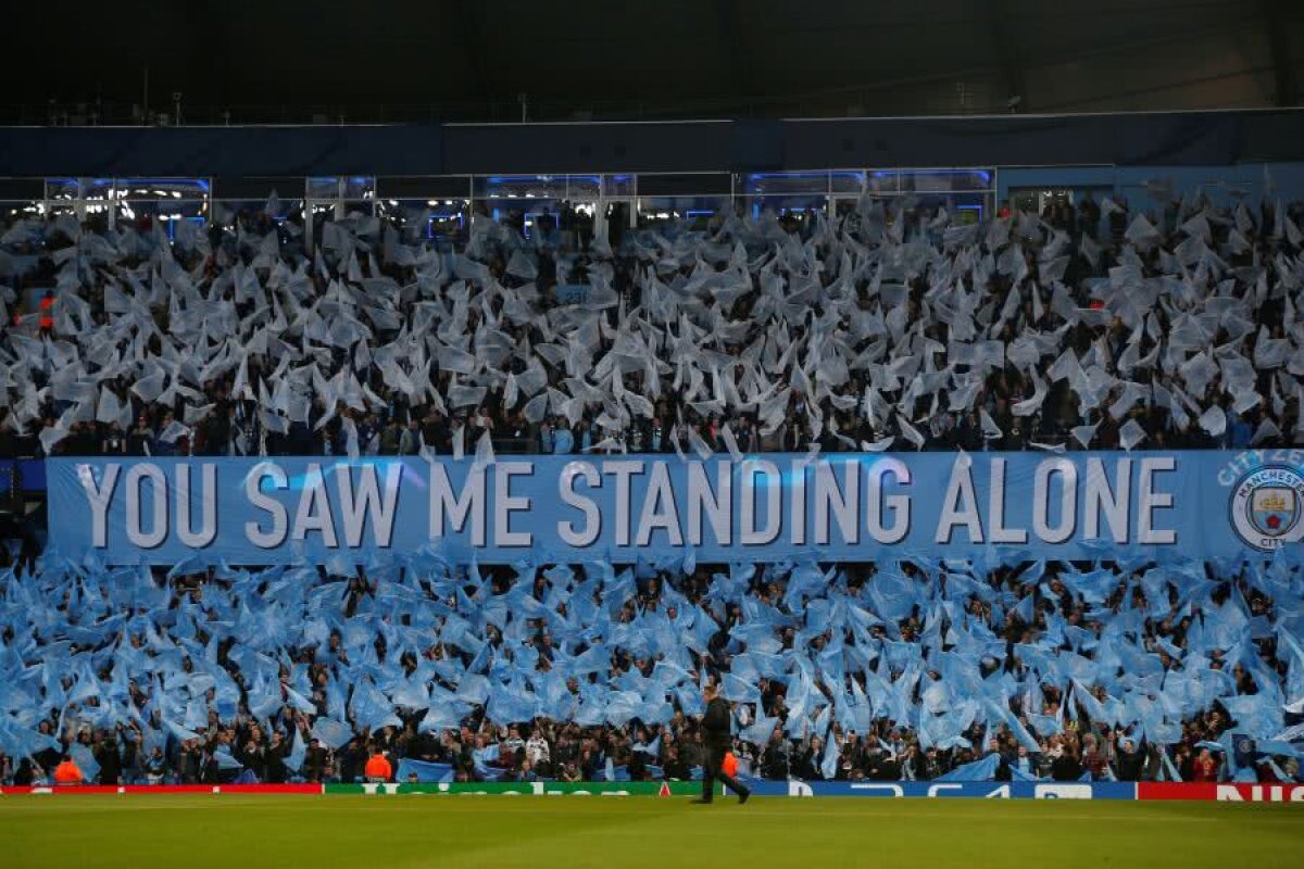 MANCHESTER CITY - TOTTENHAM // GALERIE FOTO Imagini spectaculoase de pe Etihad! Scenografie pe tot stadionul realizată de fanii lui Manchester City