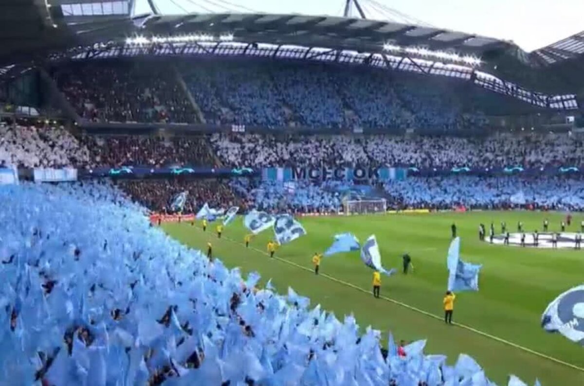 MANCHESTER CITY - TOTTENHAM // GALERIE FOTO Imagini spectaculoase de pe Etihad! Scenografie pe tot stadionul realizată de fanii lui Manchester City