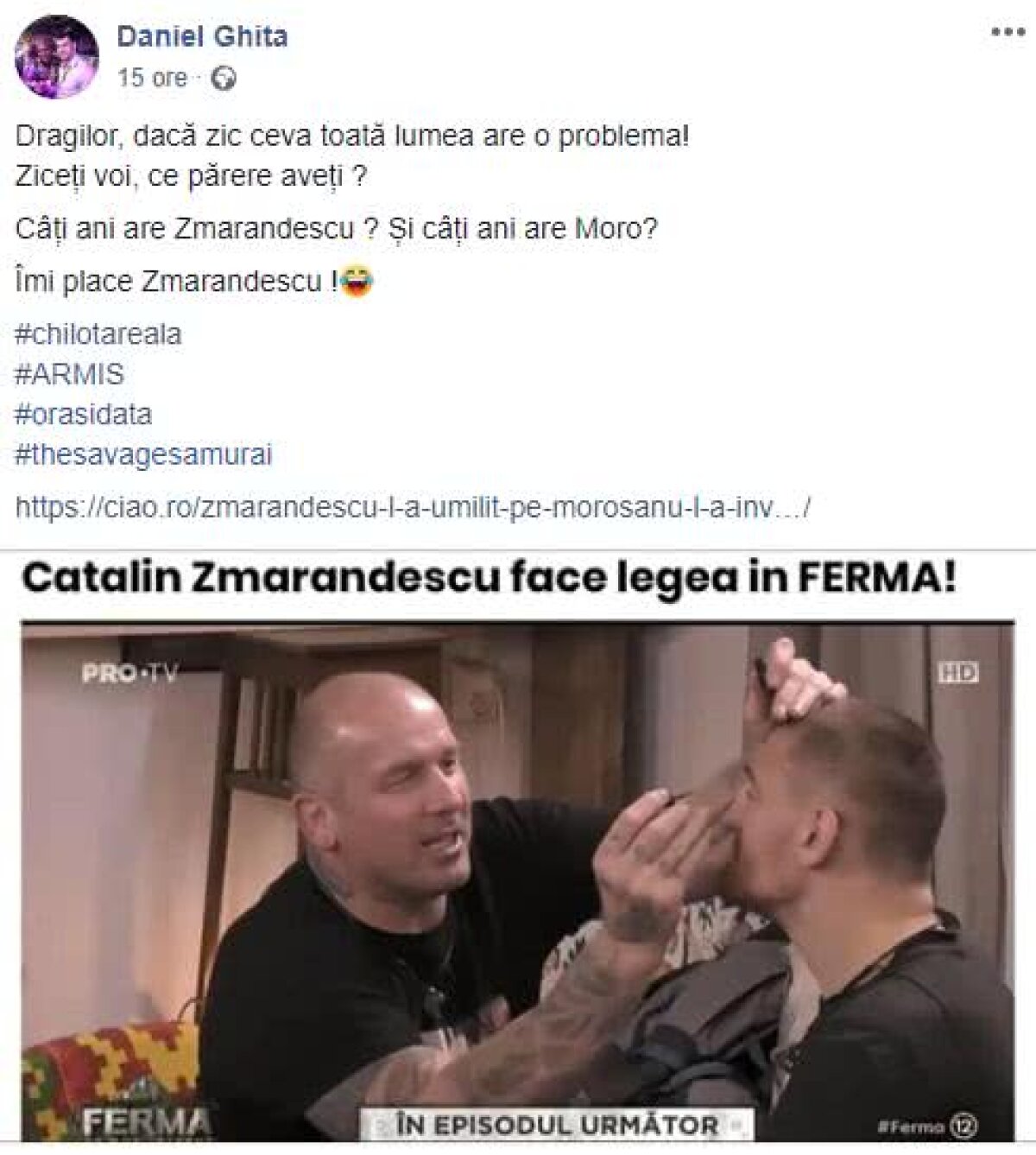GALERIE FOTO Imagini antologice la „Ferma” » Cătălin Moroșanu, machiat și dat cu ruj de Cătălin Zmărăndescu! Reacția genială a lui Daniel Ghiță