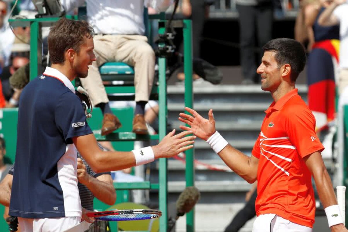 ATP MONTE CARLO // FOTO + VIDEO Șoc în sferturi! Daniil Medvedev îl elimină pe liderul mondial Novak Djokovic, după o prestație FULMINANTĂ