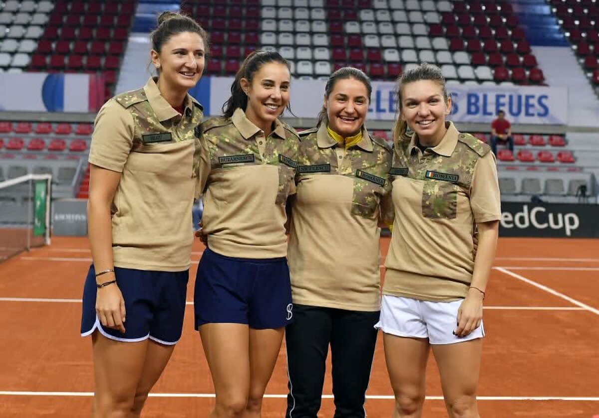 FRANȚA - ROMÂNIA, FED CUP // FOTO Simona Halep și compania, în haine de armată! Militarii români din Afghanistan susțin echipa României de Fed Cup