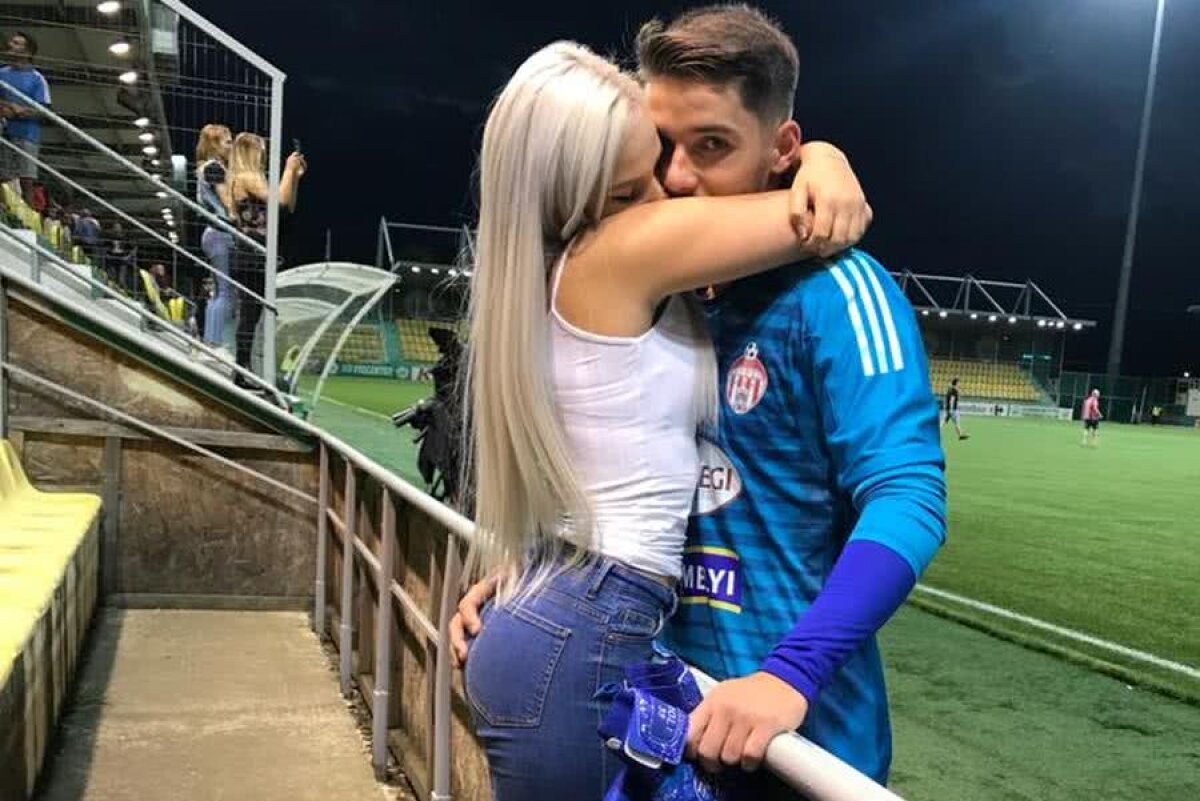 GALERIE FOTO Sexy-blondina unuia dintre cei mai tineri portari titulari ai Ligii 1! E pasionată de tatuaje și bulldogi 