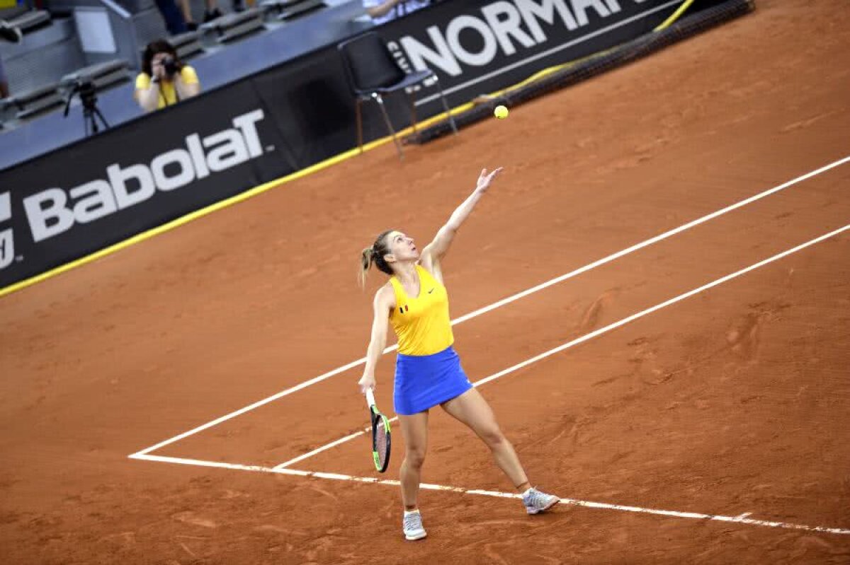 FRANȚA - ROMÂNIA, FED CUP // VIDEO Simona Halep, emoționată după victoria cu Mladenovic: „A fost greu să mă controlez!”