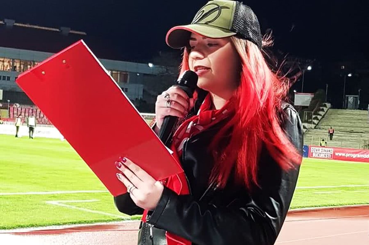 DINAMO // VIDEO Cine e Alexandra Stîngă, prima femeie crainic din Liga 1 + Imagini nedifuzate cu momentul istoric de pe stadionul Dinamo