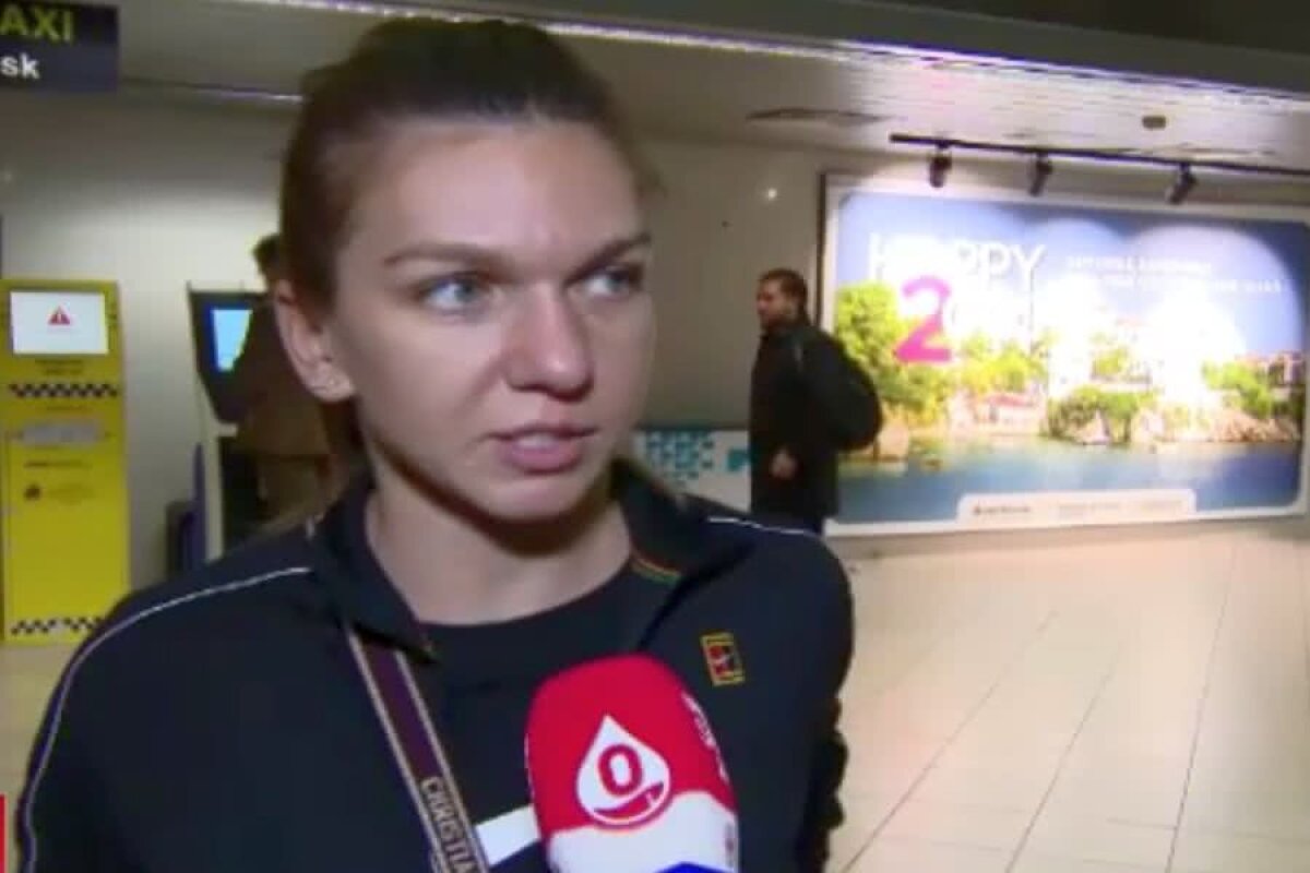 VIDEO + FOTO Simona Halep a revenit în România, s-a supărat și a plecat în timpul interviului de pe aeroportul Otopeni