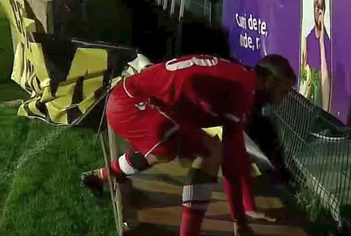 FC VOLUNTARI - DINAMO 1-2 // Mattia Montini, panică după ce a marcat! Atacantul lui Dinamo și-a prins piciorul într-un panou publicitar