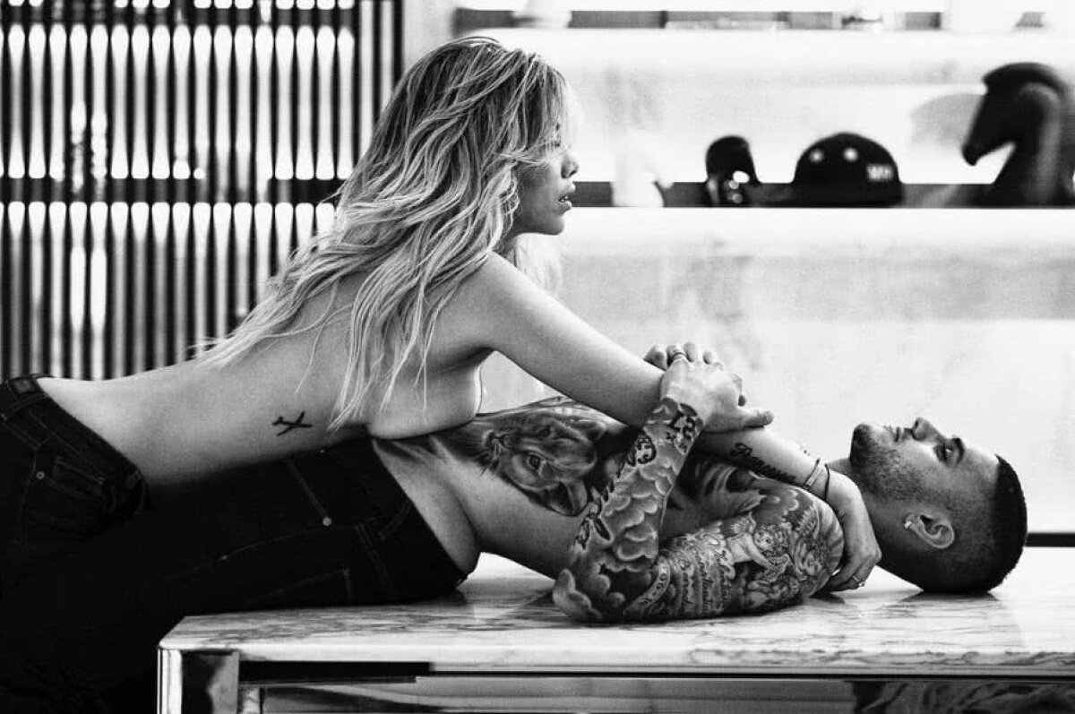 FOTO HOT! Wanda Nara, într-o ipostază seducătoare: a pozat topless alături de Mauro Icardi