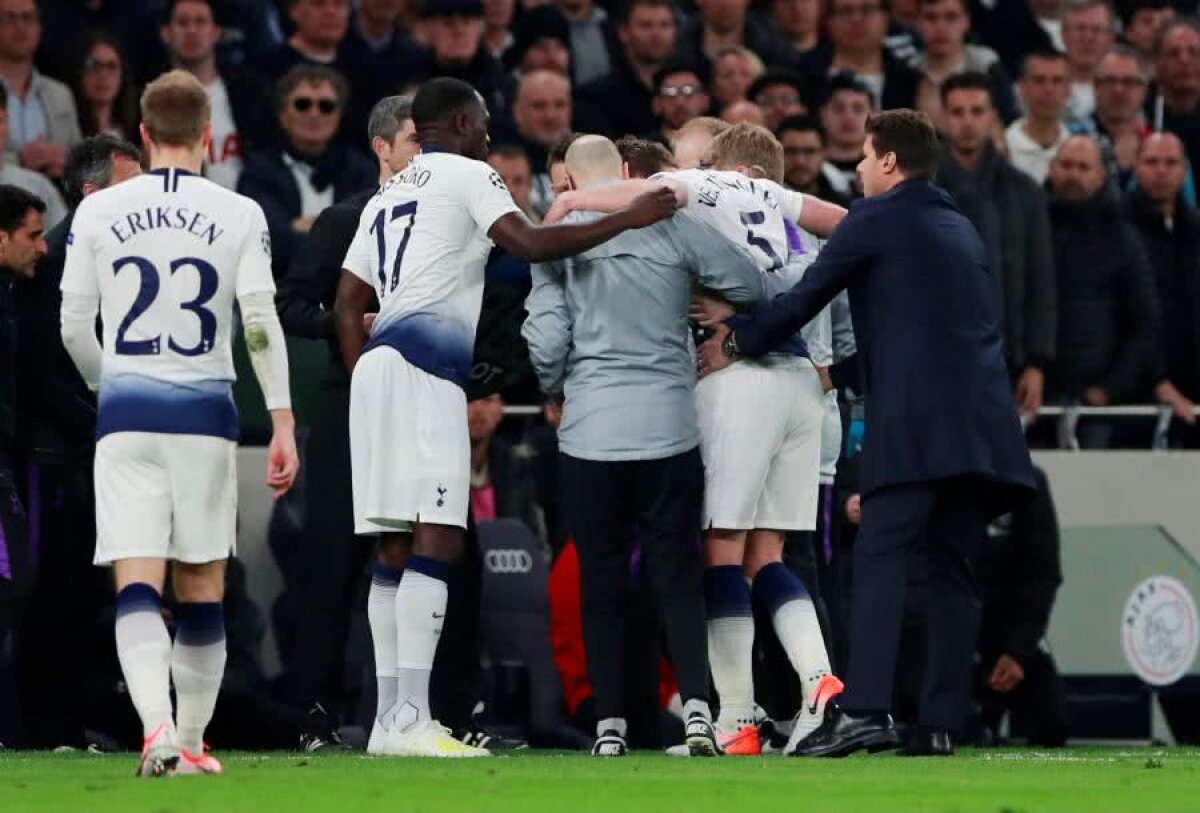 TOTTENHAM - AJAX AMSTERDAM 0-1 // FOTO + VIDEO Clipe de panică: Jan Vertonghen și-a spart nasul după un duel dur » A continuat partida, dar a fost aproape de leșin