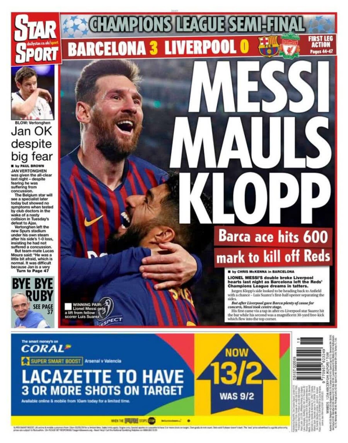 BARCELONA - LIVERPOOL 3-0 // Reacțiile presei internaționale după recitalul lui Messi: „Delir! Lumina geniului. Messi este Papa fotbalului”