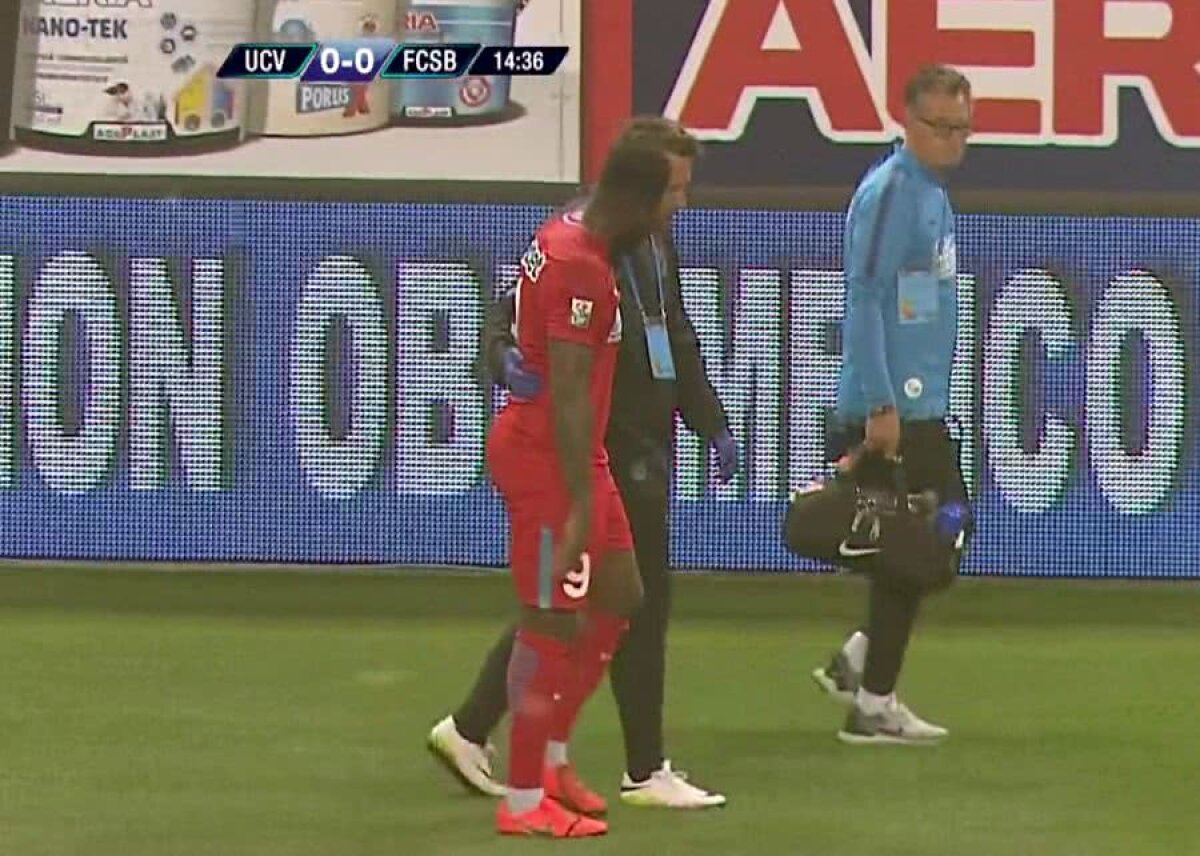 CSU CRAIOVA - FCSB // GALERIE FOTO Lovitură grea pentru FCSB! Harlem Gnohere a ieșit accidentat în minutul 14