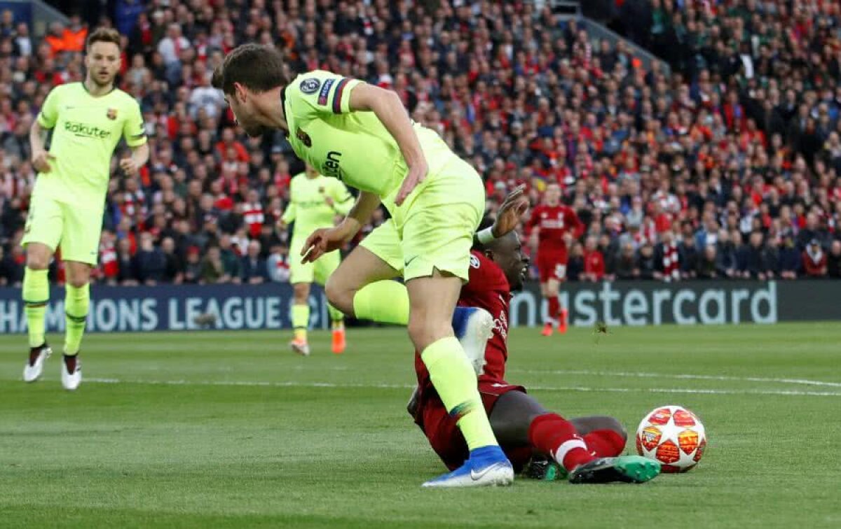 LIVERPOOL - BARCELONA // FOTO Cea mai controversată fază din Liverpool - Barcelona » „Cormoranii” au cerut penalty la duelul dintre Mane și Sergi Roberto