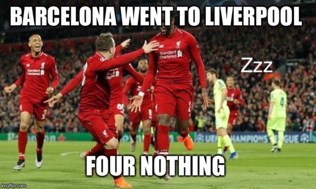 LIVERPOOL - BARCELONA 4-0 (0-3 în tur) // Leo Messi și colegii săi, ținta glumelor! Cele mai tari 10 poante după o noapte istorică