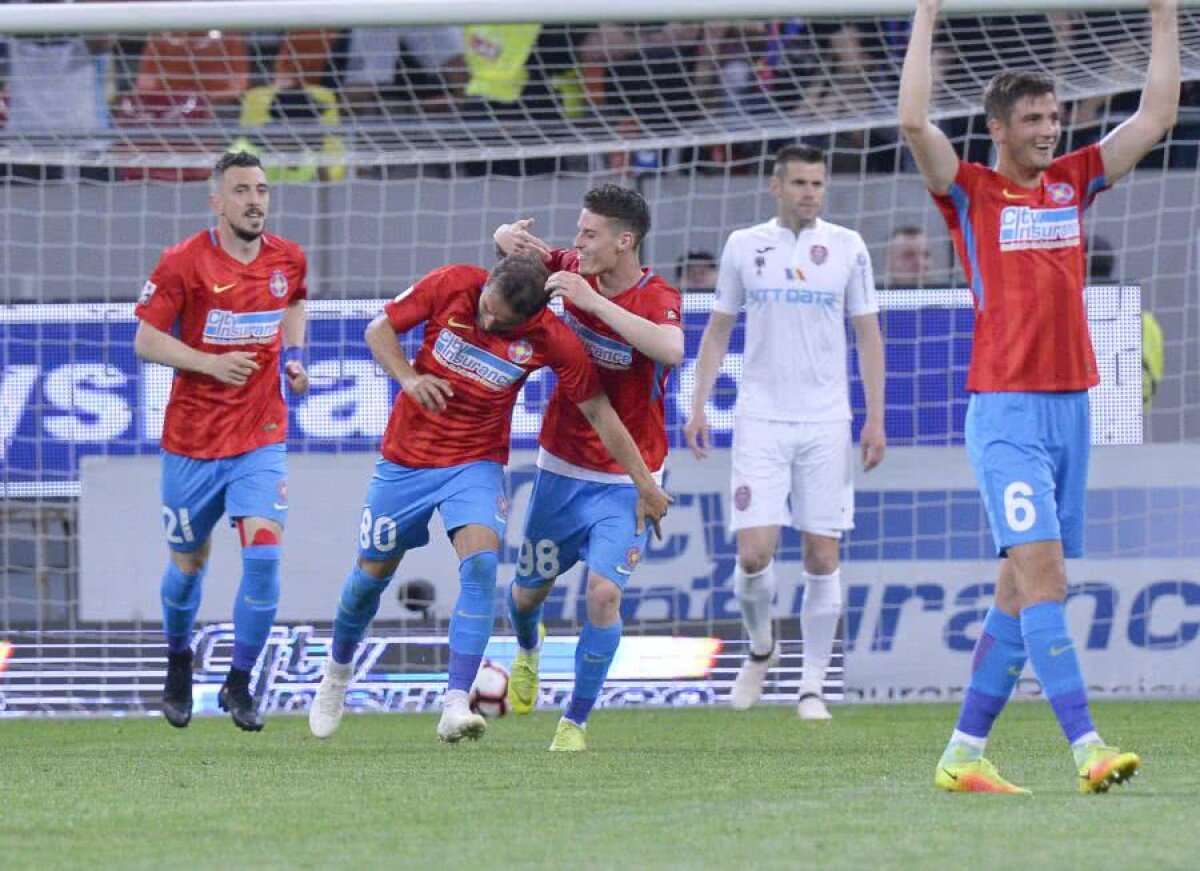 FCSB - CFR CLUJ 1-0 // FOTO + VIDEO Obrigado, Teixeira! Veteranul roș-albastru a tranșat derby-ul fără miză de pe Arena Națională printr-o „foarfecă” de senzație