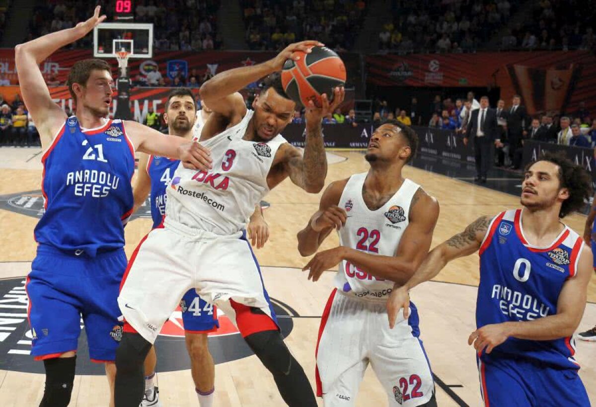 VIDEO + FOTO ȚSKA Moscova - Anadolu Efes: rușii au câștigat Euroliga de baschet masculin