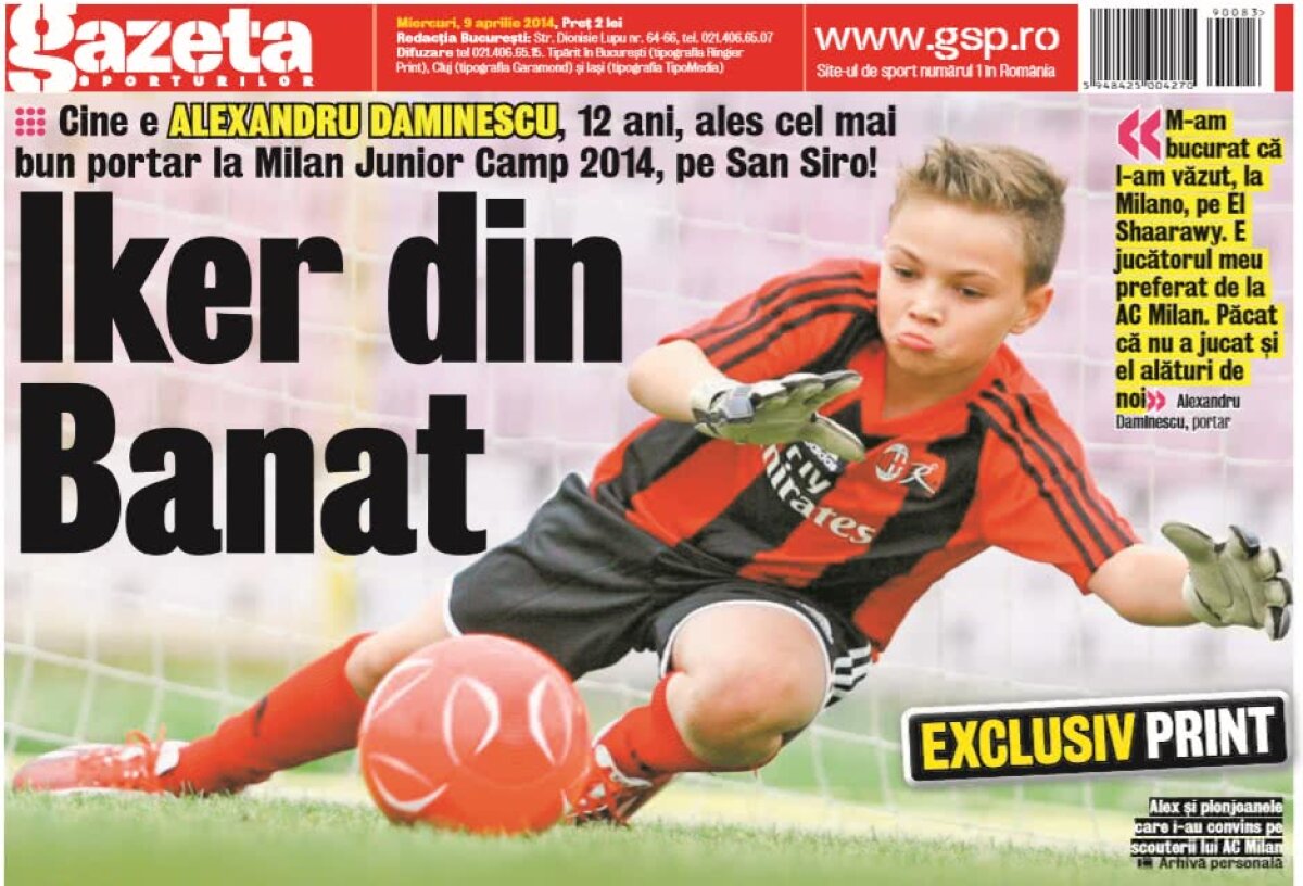 Incredibil! Fotbalistul român ales cel mai bun portar la Milan Junior Camp a debutat în liga a doua ca ATACANT