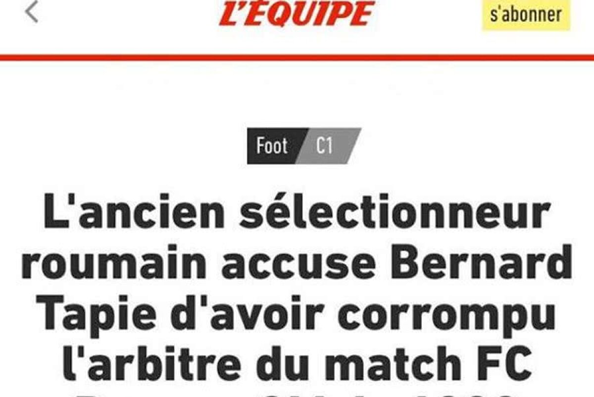 Acuzațiile lui Dinu la adresa lui Crăciunescu și Bernard Tapie au aprins Europa! Presa vuiește: „Corupție în Liga Campionilor!”