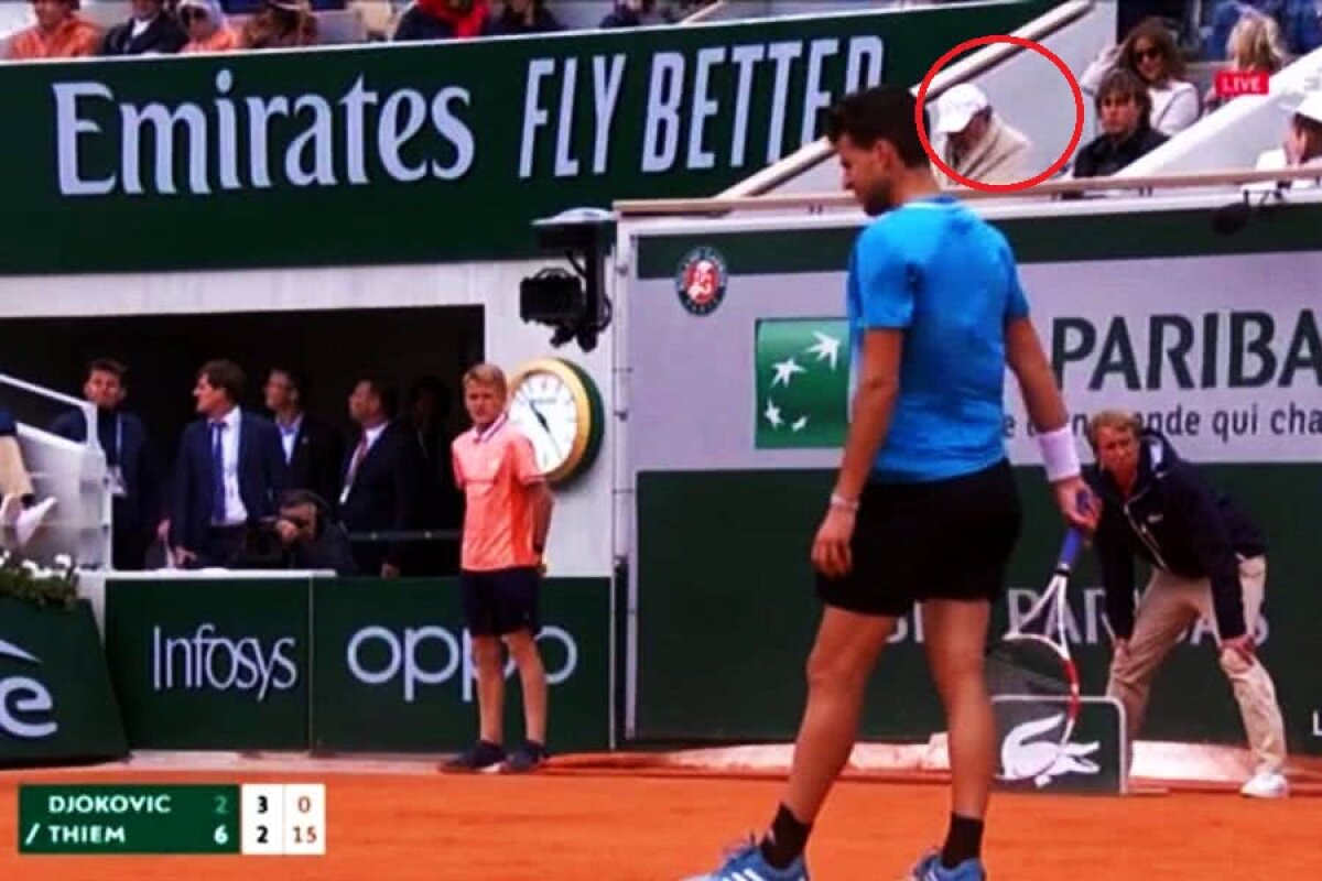 NOVAK DJOKOVIC  - DOMINIC THIEM // FOTO Ion Țiriac a oferit imaginile zilei la Roland Garros: cum a fost surprins în timpul celei de-a doua semifinale