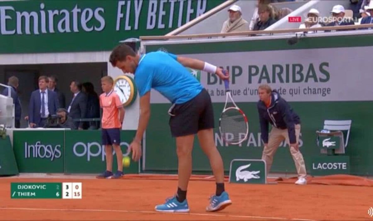 NOVAK DJOKOVIC  - DOMINIC THIEM // FOTO Ion Țiriac a oferit imaginile zilei la Roland Garros: cum a fost surprins în timpul celei de-a doua semifinale