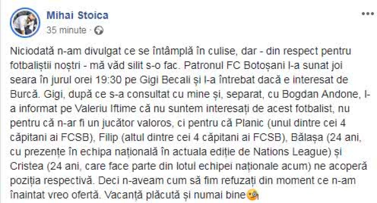 MM Stoica s-a enervat și a dezvăluit o discuție privată a lui Gigi Becali cu Valeriu Iftime: „L-a sunat joi seară”