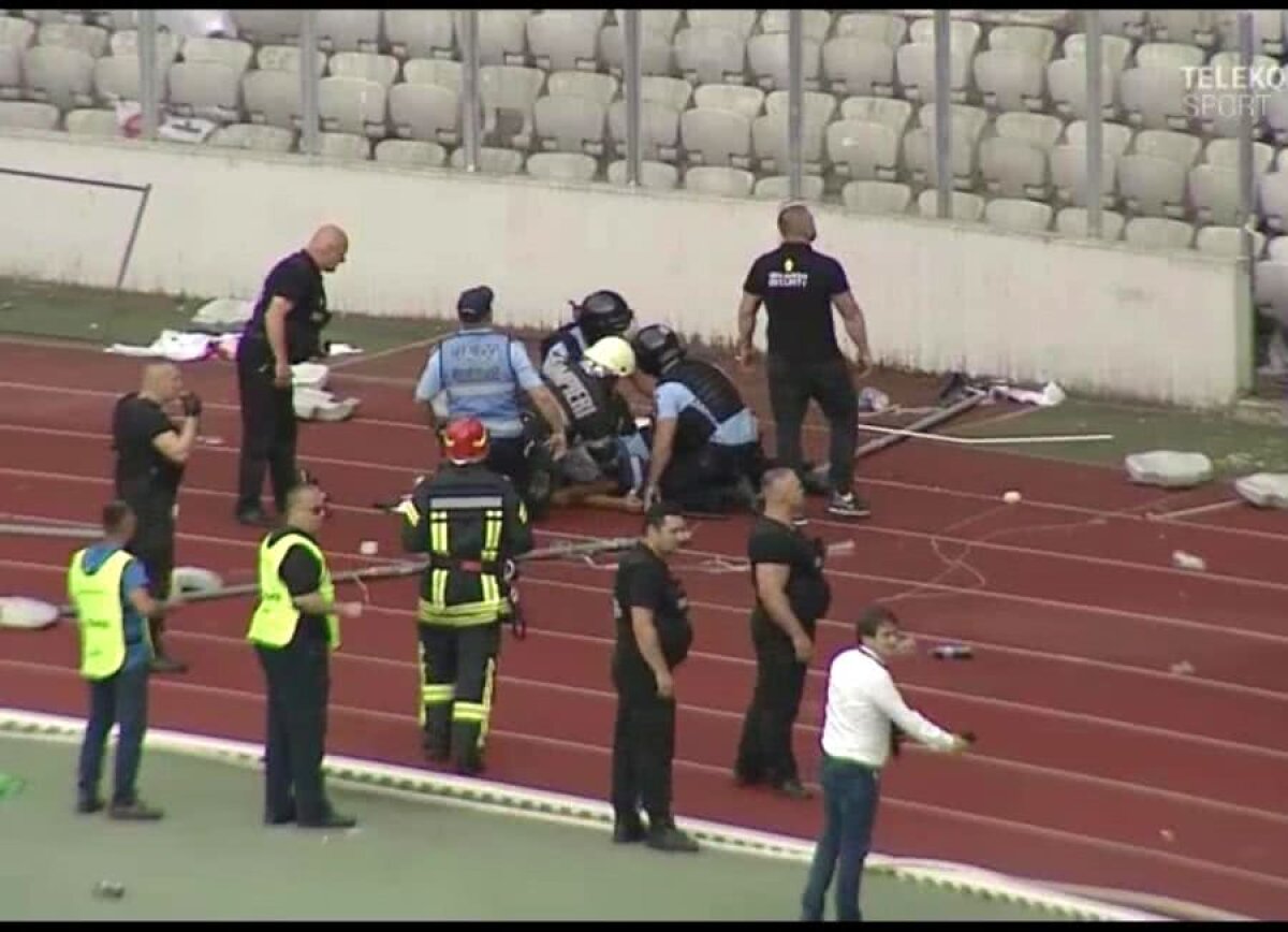 U CLUJ - HERMANNSTADT 0-2 / VIDEO+FOTO Imagini șocante! Incidente grave în finalul meciului de pe Cluj Arena, soldate cu un rănit