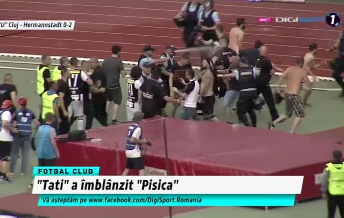 U CLUJ - HERMANNSTADT 0-2 / VIDEO+FOTO Imagini șocante! Incidente grave în finalul meciului de pe Cluj Arena, soldate cu un rănit