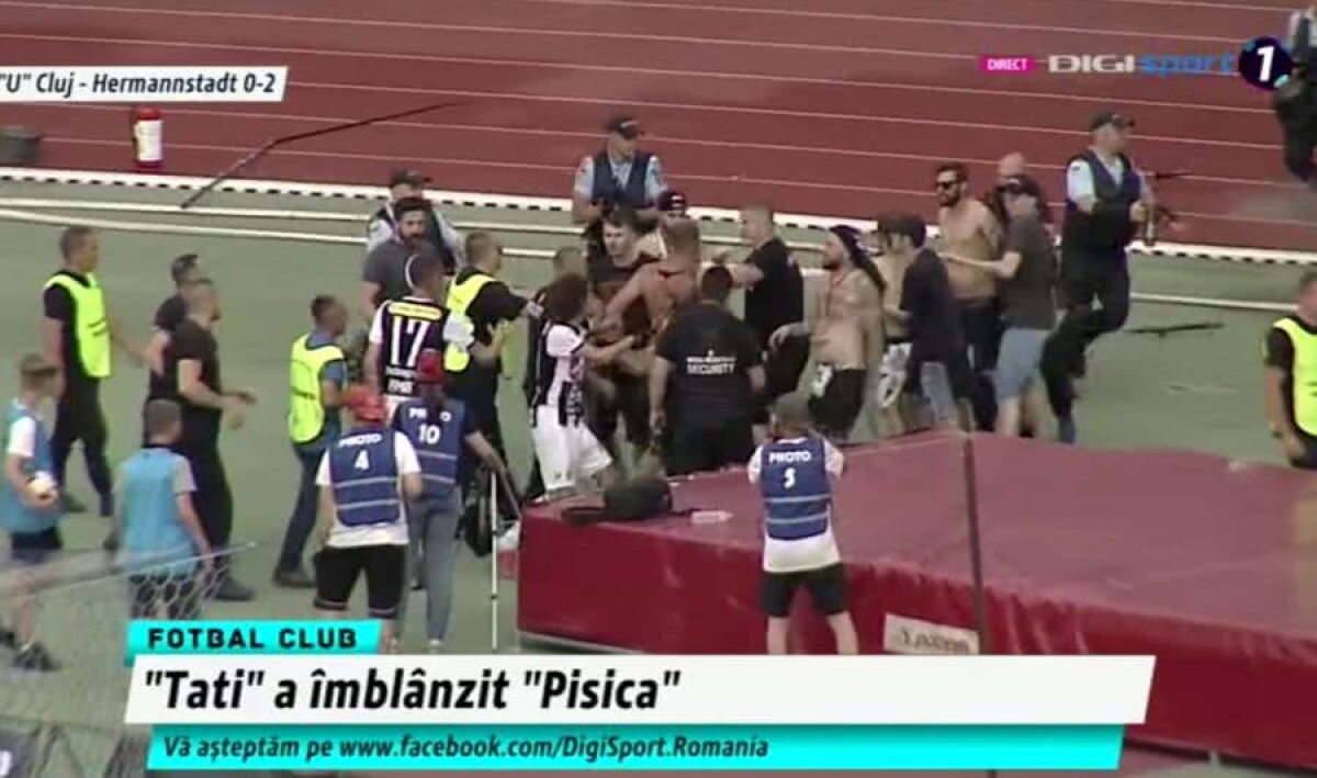 U CLUJ - HERMANNSTADT 0-2 / VIDEO+FOTO Imagini șocante! Incidente grave în finalul meciului de pe Cluj Arena, soldate cu un rănit