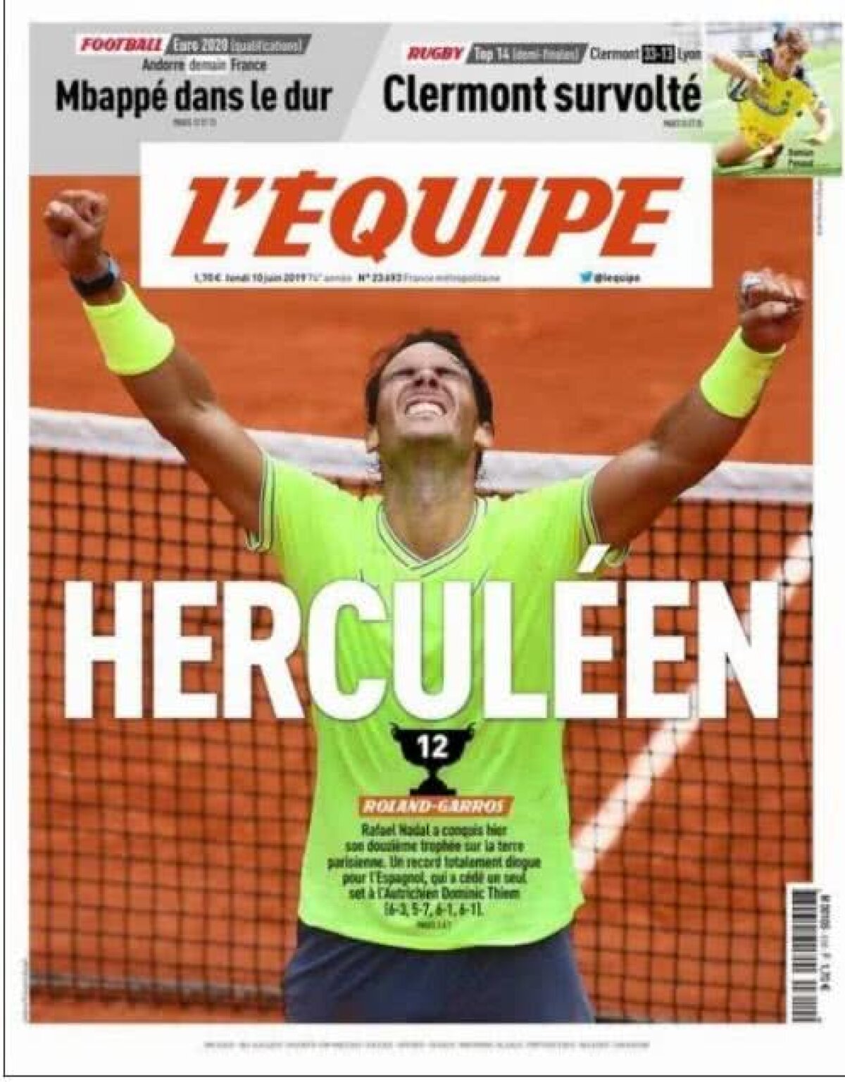FOTO + VIDEO Rafael Nadal, elogiat de marile publicații după triumful de la Roland Garros » Ce au scris L'Equipe, Marca sau Mundo Deportivo:  „Herculeean, infinit, cel mai bun din istorie”