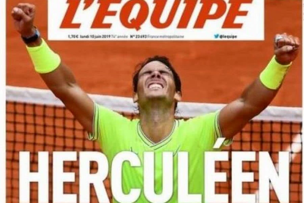 FOTO + VIDEO Rafael Nadal, elogiat de marile publicații după triumful de la Roland Garros » Ce au scris L'Equipe, Marca sau Mundo Deportivo:  „Herculeean, infinit, cel mai bun din istorie”