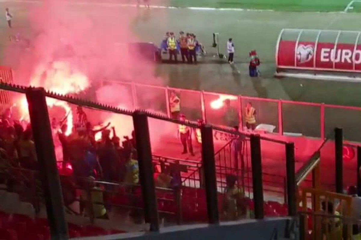 MALTA - ROMÂNIA // VIDEO+FOTO Suporterii români au avut probleme cu forțele de ordine: torțe și scandări xenofobe!