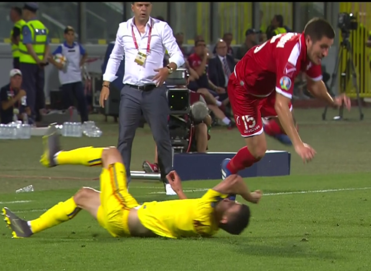 MALTA - ROMÂNIA // FOTO Accidentare urâtă a lui Ionuț Nedelcearu! Fundașul a ajuns la spital și ar putea rata primul meci de la EURO 2019
