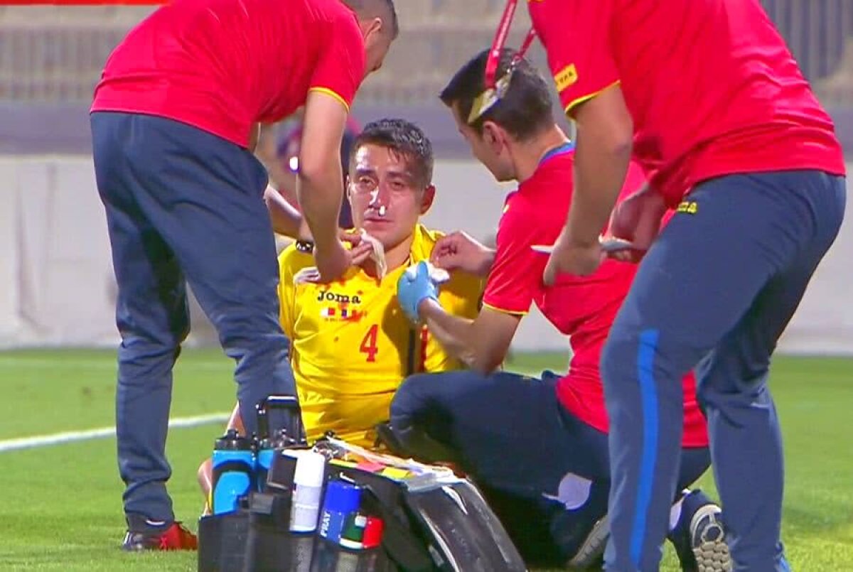 MALTA - ROMÂNIA // FOTO Accidentare urâtă a lui Ionuț Nedelcearu! Fundașul a ajuns la spital și ar putea rata primul meci de la EURO 2019