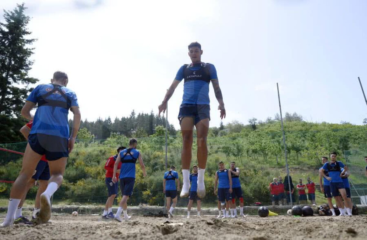 VIDEO SPECTACULOS Antrenament U21 filmat cu drona de echipa GSP aflată în Italia » Rădoi a schimbat foaia: „Am nisip în gură!”