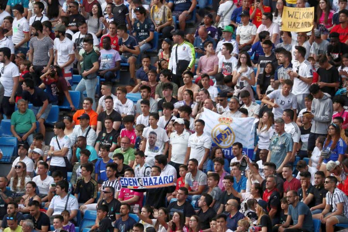 VIDEO+FOTO Eden Hazard, prezentat la Real Madrid în fața a 50.000 de spectatori » Suporterii au scandat: „Îl vrem pe Mbappe!”