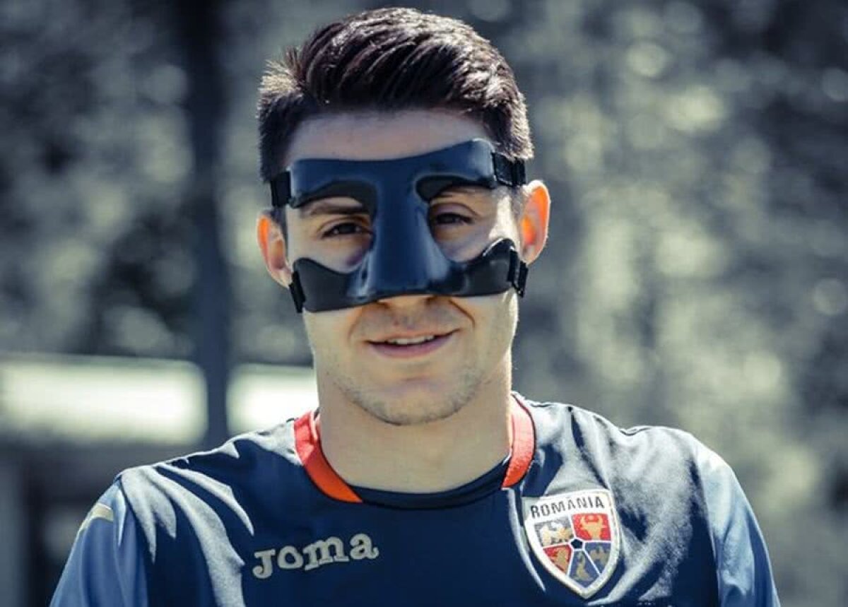 FOTO „Maximus” la 11 ani distanță! Nedelcearu va purta mască, exact ca Rădoi după accidentarea horror de la EURO 2008