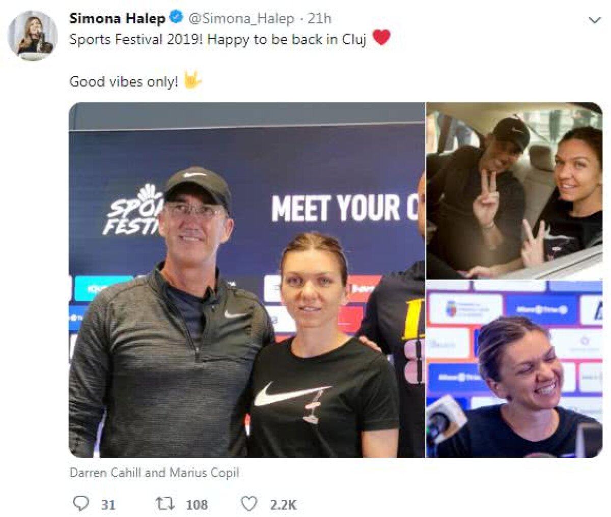 Simona Halep, Darren Cahill și Marius Copil au făcut spectacol la Sports Festival, în Cluj: „M-am simțit extraordinar, nu am râs în toată cariera mea cât am râs aici!”