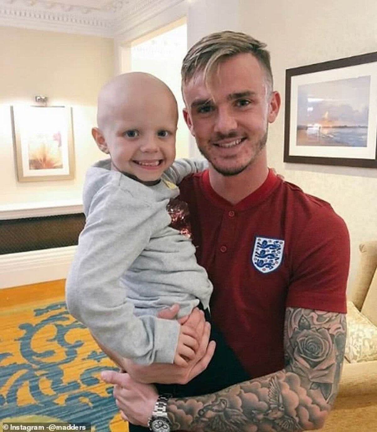 ANGLIA - ROMÂNIA // FOTO James Maddison, adversarul României U21 în grupa C, are o pereche specială de ghete » Joacă „din dragoste pentru micuța Sophie”